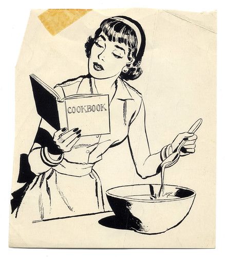 Cooking | The Bart&Co. Historic Clip Art Collection | Bart Solenthaler | Flickr Someone Cooking Reference, Vintage Chef Illustration, Vintage Cooking Images, Cooking Art Drawing, Cooking Illustration Art, Cooking Pose Reference, Cooking Poses, 1950s Cooking, Cook Drawing