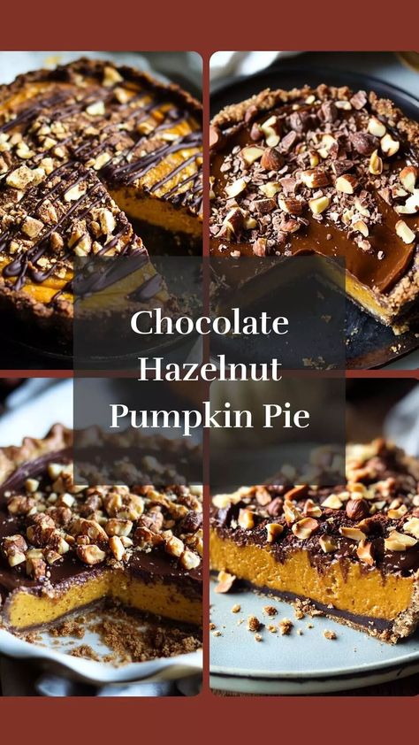 Chocolate Hazelnut Pumpkin Pie – Flavor Blaze Hazelnut Dessert Recipes, Cheese Stuffed Pork Tenderloin, Hazelnut Pie, Hazelnut Dessert, Pumpkin Cream Pie, Pork Tenderloin Recipe, Pie Party, Stuffed Pork, Tenderloin Recipe