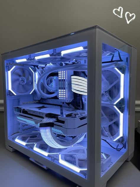 White Pc Build, Custom Computer Case, Ram Pc, Pc Builds, Gaming Pc Build, Gamer Setup, Pc Build, Pc Gaming Setup, Custom Computer