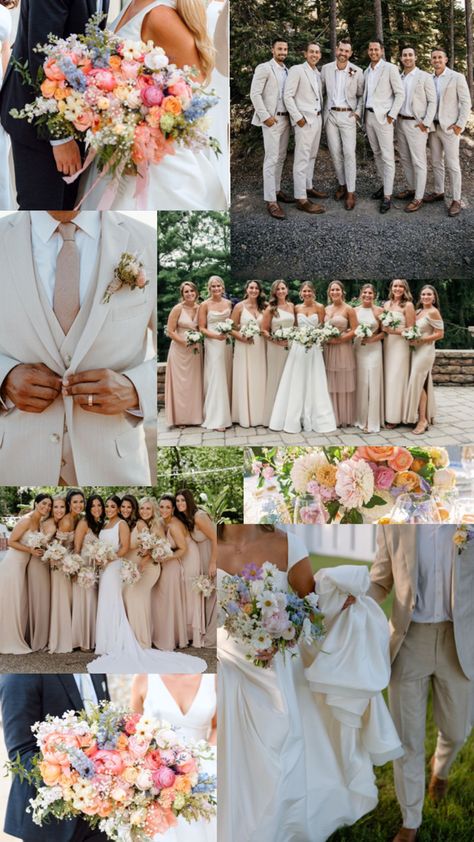 Timeless Summer Wedding, May Wedding Colors Colour Palettes, May Wedding Colors, Groomsmen Colours, Neutral Wedding Colors, May Weddings, Neutral Wedding, Bridesmaids And Groomsmen, Wedding Business