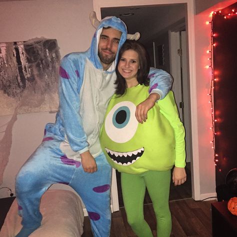 Mike And Sully Couple Costume, Monsters Inc Couples Costume, Mike And Sully Costume Couple, Mike Wazowski And Celia Costume, Mike Wazowski And Sully Costume Bff, Mike Wazowski And Sully Costume, Cute Mike Wazowski Costume, Halloween Costumes Mike Wazowski, Mike And Sully Costume