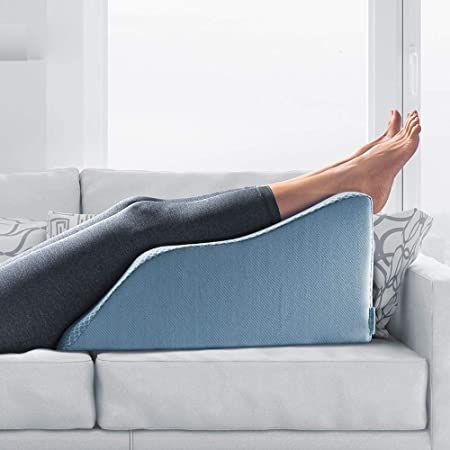 Lounge Doctor Elevating Leg Rest Pillow Wedge w Cooling Gel Memory Foam Light Blue Cover Large 24" Foot Pillow Leg Support Reduce Swelling Improves Circulation Foot Pillow, Leg Rest Pillow, Pillow Wedge, Feet Pillow, Leg Pillow, Restless Legs, Swollen Legs, Reduce Swelling, Wedge Pillow