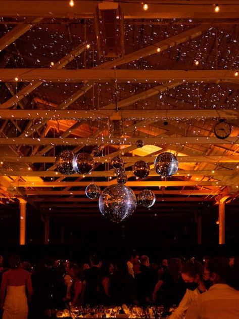 new years eve wedding. winter wedding lighting. wedding reception ideas. dance floor. wedding reception decor. new years eve party. disco ball decor. Over Dance Floor Decor, New Years Eve Wedding Ideas Decorations, Disco Balls Dance Floor, Winter Wedding Dance Floor, Wedding After Party Dance Floor, Disco Ball Wedding Decor Dance Floors, Wedding Dance Floor Disco Ball, Wall Decor Wedding Reception, Night Club Wedding Reception