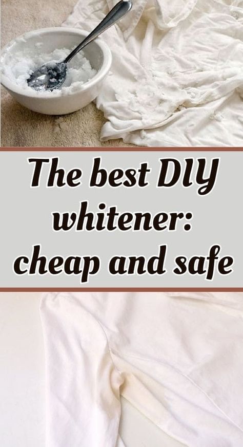 The best DIY whitener: cheap and safe Best Way To Wash White Clothes, Brighten Whites Without Bleach, Make Whites White Again, Whiten White Clothes, Whiten Clothes, Laundry Tricks, Cleaning White Clothes, Laundry Whitening, Cleaning White Shirts