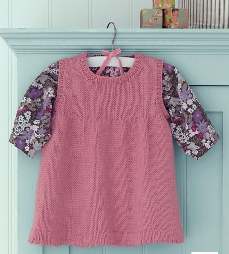 Tunic Dress Pattern, Baby Pinafore Dress, Girls Tunic Dress, Tunic Dress Patterns, Toddler Dress Patterns, Dress Knitting, Pinafore Dress, Gathered Skirt, Simple Image