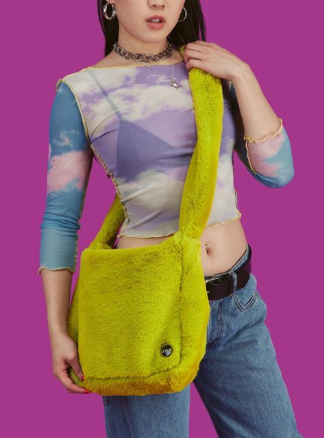 UNIF | Faye Bag 2020 Slime Green Faye Bag, Cute Cloud, E Girl Outfits, Blue Sky Clouds, Y2k Cute, Turtleneck T Shirt, Weekend Party, Unique Blouse, Baby Tees