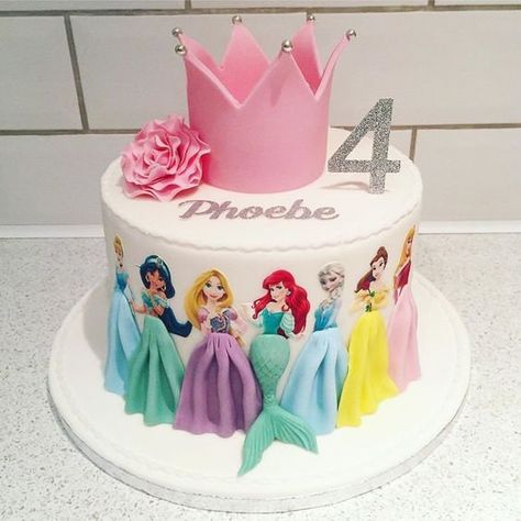 Princess Dress Cake Birthday, Disney Princess Birthday Cakes 2 Tier, Disney Princess Birthday Cake One Tier, Princess Castle Cakes For Girls Birthday, Disney Princess Cake With Figurines, Disney Princess Cake, Cake Image, Princess Birthday Cake, Edible Printing