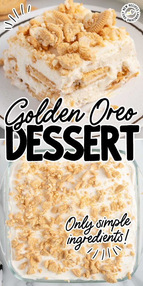 Golden Oreo Recipes, Oreo Cookie Dessert, Oreo Dessert Easy, Oreo Icebox Cake, Dirt Dessert, Oreo Delight, Vanilla Oreo, Oreo Treats, Oreo Dessert Recipes