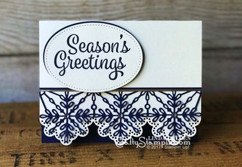 Stampin Up Snowflake Wishes Cards, Snowflake Sentiments Stampin Up Cards, Su Snowflake Wishes, Sizzix Thinlits Catching Snowflakes, Swirly Snowflakes Thinlits Cards, Cafe Cards, Chrismas Cards, Christmas Cards 2017, Create Christmas Cards