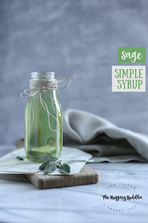 Sage Simple Syrup, Sage Syrup, Diy Extracts, Homemade Syrups, Drying Fresh Herbs, Coffee Syrups, Fruit Syrup, Simple Syrups, Rainbow Bar