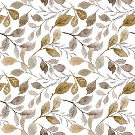 Seamless pattern of watercolor autumn le... | Premium Vector #Freepik #vector #pattern #watercolor #vintage #leaf Digital Print Design Pattern, Vintage Seamless Pattern, Autumn Seamless Pattern, Vintage Patterns Background, Autumn Pattern Illustration, Autumn Pattern Wallpaper, Leaf Design Pattern, Linen Prints, Seamless Prints