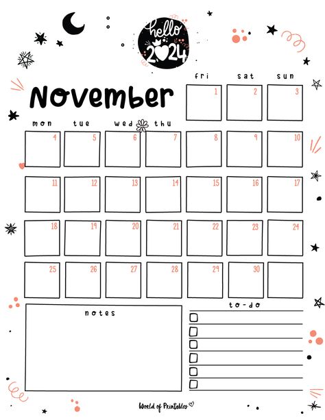 Calender November 2024 Printable, November 2024 Calendar, November Calendar 2024, Journal Month Page, November List, November Planner, Free Printable Monthly Planner, Planner Monthly Layout, Weekly Planner Printable Templates