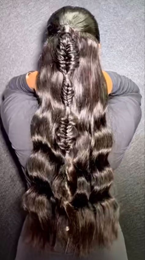 Half Up Half Down Fishtail Braid Black Women, Half Up Half Down Hairstyles Fishtail, Sincere Core Aesthetic, Frontal With Fishtail Braid, Sew In With Fishtail Braid, Half Up Half Down Fishtail Braid, Wig With Fishtail Braid, Fishtail Braid Wig, Fishtail Half Up Half Down