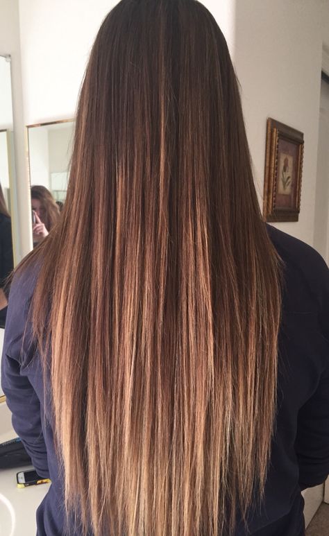 Hair Straight Ombré Hair, Straight Hair Ombre Brown, Dark Brown Ombre Hair Straight, Ombre Hair Color Straightened, Slight Ombre Hair Brunette, Hair Goals Long, Hair Color Light Brown, Ash Blonde Hair, Pinterest Hair