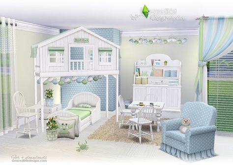 Sims 4 CC's - The Best: Toddler Rooms by SIMcredible! Sims Baby, Die Sims 4, The Sims 4 Pc, Sims 4 Bedroom, Casas The Sims 4, Sims 4 Toddler, Sims 4 Cc Furniture, Toddler Rooms, Kids Bedroom Sets