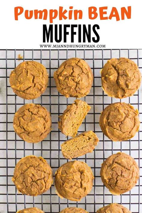 These healthy, no added sugar pumpkin bean muffins are moist and packed with protein, iron, and fiber! Enjoy them for breakfast, as a snack, or add them to your kid’s (or your) lunchbox! #babyfood #pumpkin #toddlerfood #kidfriendly #healthymuffins Bean Recipes For Kids, Kid Meals For Picky Eaters, Veggie Breads, Easy Kid Meals, Healthy Kid Meals, Bean Muffins, Meals For Picky Eaters, Pumpkin Banana Muffins, Toddler Muffins