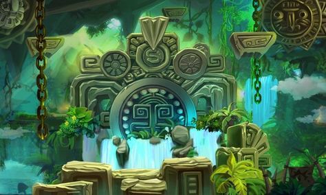 Mayan Art, Jungle Art, Aztec Art, Game Concept Art, Game Inspiration, Landscape Illustration, Animation Background, Visual Development, Environment Design