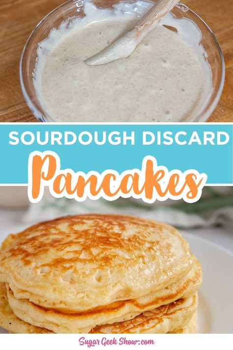 How to make light, fluffy, and delicious sourdough pancakes from your discard. These pancakes come together in less than 5 minutes and fly off the griddle in my home! A great way to use your discard and start the day with a delicious breakfast. Sourdough Pancake Recipe, Sourdough Discard Pancakes, Discard Pancakes, Using Sourdough Discard, Sourdough Pancakes Recipe, How To Cook Pancakes, Dough Starter, Pancake Calories, Sourdough Starter Discard Recipe