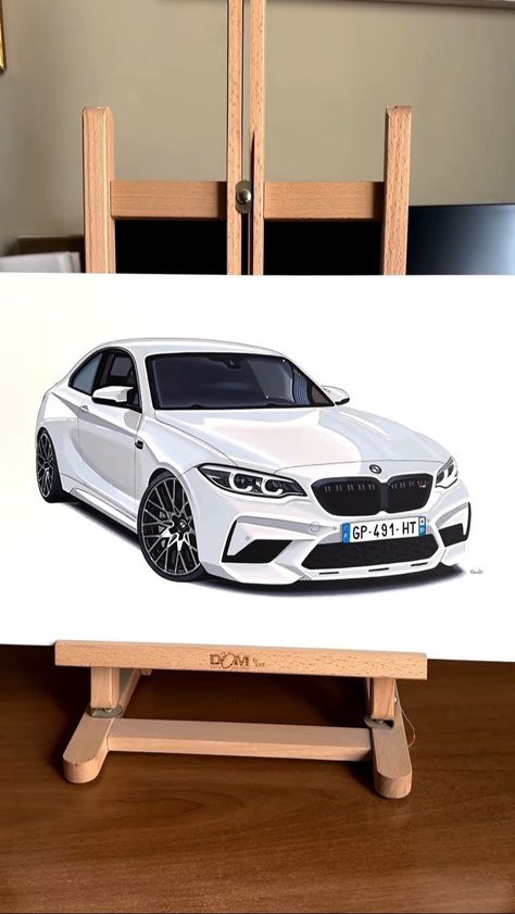 Bmw Painting, 330i Bmw, Bmw 330i, Canvas Painting Tutorials, Car Artwork, Dark Wallpaper Iphone, Car Illustration, Car Drawings, Diy Canvas Art Painting