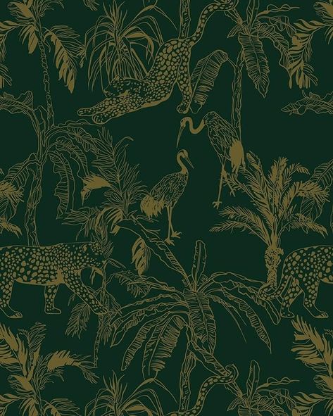 Fiula Green and gold wallpaper peel and stick wallpaper78.7 x17.3 Forest wallpaper contact paper Tropical and jungle wallpaper for Bedroom Waterproof Removable Shelf Liner Decal Vinyl Roll - Amazon.com Forest Green And Gold Wallpaper, Dark Green And Gold Wallpaper, Green And Gold Wallpaper, Rich Room, Forest Green Wallpaper, Dark Green Boho, Wallpaper Jungle, Cheetah Wallpaper, Waterproof Wallpaper