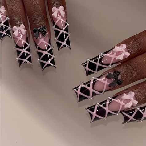 Faster shipping. Better service,Amazon,Tiktok,AliExpress Kaws Nails Set, Crock Nail Art, Press On Nail Kit, Bow Nail Designs, Aesthetic Bow, Matte Pink Nails, Bow Nails, Bow Nail, Tech Ideas