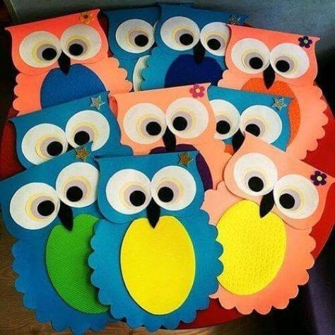 Easy Animal Craft Ideas & Activities for Kids Classroom Tree, Paper Owls, Owl Crafts, Diy And Crafts Sewing, Classroom Crafts, Craft Wedding, Paper Crafts For Kids, Animal Crafts, Crafts For Teens