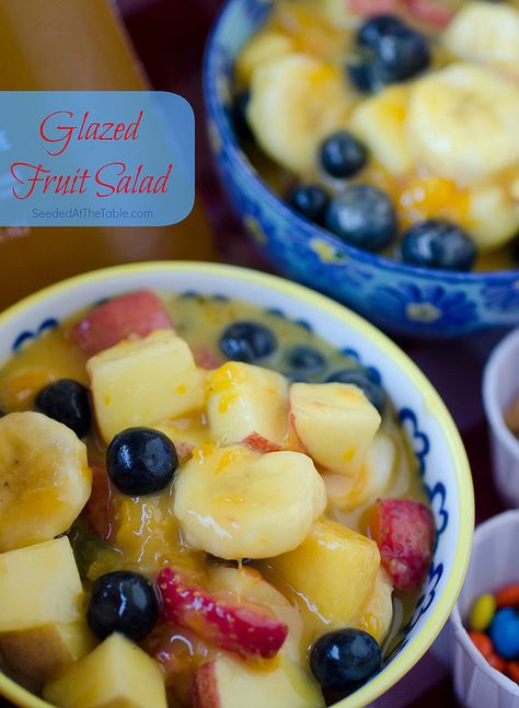 Glazed Fruit, Sliced Peaches, Summer Salads With Fruit, Fresh Fruit Recipes, Food C, Mandarin Oranges, Fruit Salads, Dessert Salads, Vanilla Pudding