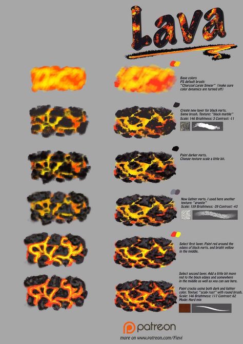 Lava Tutorial, Coloring Tutorial, Ipad Art, Digital Painting Tutorials, Digital Art Tutorial, Painting Tips, Art Tips, Drawing Tips, Miniature Painting