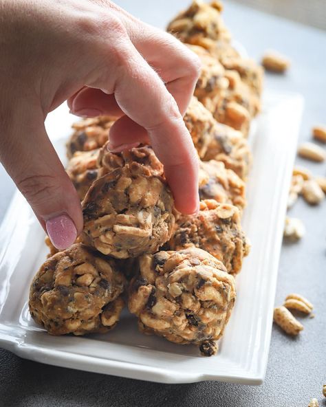 Puffed Kamut Oat And Peanut Butter Balls Pea Ut Butter Balls, Kamut Puff Recipes, Kamut Puff Treats, Puffed Kamut Recipes, Kamut Recipes, Pumpkin Shaped Peanut Butter Balls, Oat Almond Butter Balls, Almond Butter Power Balls, Puffed Wheat