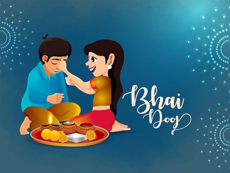 Bhaiya Duj Poster, Indian Holidays, Happy Bhai Dooj, Bhai Dooj, Indian Festival, Indian Festivals, Vector Photo, Premium Vector, Graphic Resources