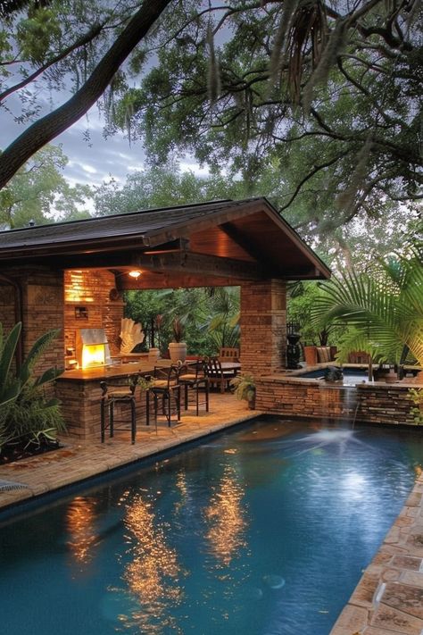 backyard-landscaping-designs Pool House Decorating Ideas, Modern Pool Deck, Pool Deck Decor, Pool Deck Decorating Ideas, Backyard Landscaping With Pool, Pool Deck Decorations, Pool House Decor, Modern Pools, Deck Decorating Ideas