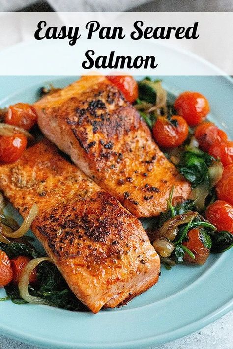 Everything you need to know about pan seared salmon. From what salmon to use to a fool proof tutorial on how to sear salmon fillet. Watch the step-by-step video tutorial to learn how to make the best pan seared salmon that's crispy on the outside and juicy on the inside. #salmonrecipe #pansearedsalmon #salmondinner #dinnerideas #dinnerrecipes Salmon Recipe Pan, Salmon Fillet Recipes, Seared Salmon Recipes, Salmon Recipes Pan Seared, Salmon Recipes Baked Healthy, Oven Baked Salmon, Pan Fried Salmon, Salmon Fillet, Healthy Salmon Recipes