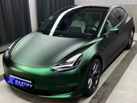 Silk green vinyl wrap car Car Paint Designs Ideas Vehicle Wraps, Car Wrap Color Ideas, Car Wrap Colors, Green Car Wrap, Vinyl Wrap Colors, Tesla Wrap, Paint Reference, Car Paint Colors, Green Cars