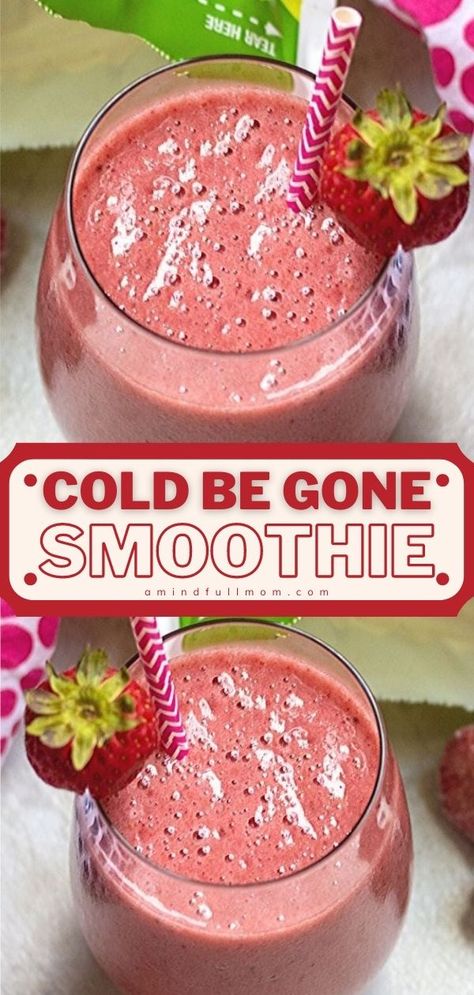 Cold Smoothie Recipes, Boost Immune System Smoothie, Immune Building Smoothie, Cold Smoothie Remedy, Smoothies For A Cold, Smoothie For Immune Boost, Healthy Food For When You Are Sick, Smoothie Recipes For Colds, Healthy Immune Boosting Smoothie