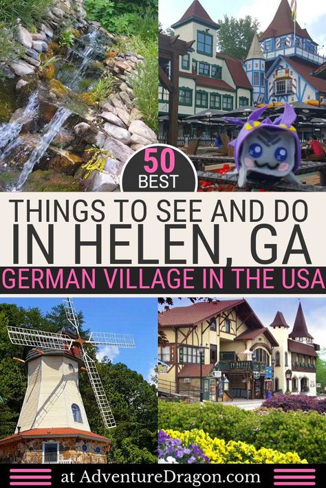 Things to Do in Helen GA | Helen GA Attractions | Georgia Travel | USA Travel | United States Travel | Waterfall Hiking in Georgia | Waterfall Hiking in GA | Things to Do near Atlanta | Best Helen GA Restaurants | Bavarian Mountain German town in the USA | Beautiful Places in the World | Fairytale Towns | Blue Ridge Mountains | Helen GA Tubing on Chattahoochee River | #Helen #Georgia #Atlanta #Travel #UnitedStates #Fairytale #Waterfall #Hiking  #Beautifulp #travelbucketlist Travel United States, Hiking In Georgia, Helen Georgia, Helen Ga, Georgia Vacation, Georgia Travel, Waterfall Hikes, Fun Travel, Destination Voyage