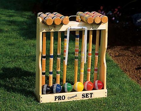 6 Player Croquet Set, wonder if we can make this Diy Croquet Set, Lawn Croquet, Alice Playing Croquet, Alice In Wonderland Croquet Set, Alice In Wonderland Croquet, Metal Picnic Tables, Octagon Table, Beautiful Outdoor Living Spaces, Picnic Bench