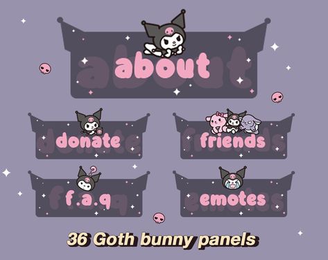 Discord Server Role Ideas, Goth Bunny, Kawaii Emo, Y2k Halloween, Black And Purple Wallpaper, Discord Me, Twitch Panels, Aesthetic Goth, Cute Goth