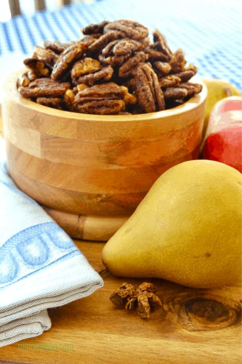 Amazing Maple Glazed Pumpkin Spice Pecans with brown sugar and real butter. A delicous snack, salad topper, or gift in a jar for the holidays. So yummy! Make a double batch, they go fast! Pumpkin Spice Pecans, Snack Salad, Gift In A Jar, Glazed Pecans, Fall Fun Food, Pumpkin Pecan Pie, Salad Toppers, Pumpkin Scones, Pecan Salad