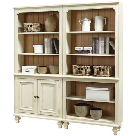 Emery Park Coronado 2-piece Bookcase Wall Set ($1,276) ❤ liked on Polyvore featuring home, furniture, storage & shelves, bookcases, beige, off white bookcase, wall mounted book shelves, oversized furniture, wall bookshelves and storage furniture Antique White Furniture, Office Storage Organization, Wall Bookcase, Bookcase Door, Oversized Furniture, Office Storage Cabinets, Bookcase Wall, White Bookcase, Open Bookcase