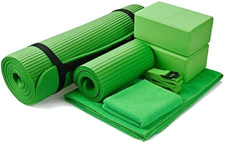 BalanceFrom GoYoga 7-Piece Set - Include Yoga Mat with Carrying Strap, 2 Yoga Blocks, Yoga Mat Towel, Yoga Hand Towel, Yoga Strap and Yoga Knee Pad Water Yoga, Stretch Strap, Yoga Hands, Yoga Mat Towel, Yoga Strap, Yoga Block, Yoga Towel, Yoga Gifts, Yoga Stretches