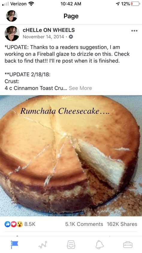 THE Original Rumchata Cheesecake – CHELLE ON WHEELS Rumchata Cheesecake Recipes, Rumchata Cheesecake, Recipes Of Desserts, White Chocolate Cheesecake, Crunch Cereal, How To Make Cheesecake, Cinnamon Toast, Peppermint Bark, Springform Pan