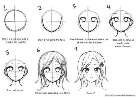 how to draw your own anime character - Google Search How To Draw A Face For Beginners Anime, Anime Basic Sketch, How To Draw Head And Hair, Anime Drawing Tutorials Face, Basic Head Shape Drawing, Basic Anime Drawing For Beginners, Anime Head Sketch, Drawing Tutorial Face Step By Step, Basic Anime Drawing