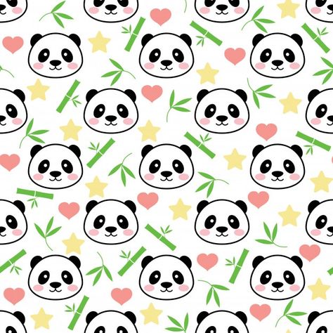 Seamless cute panda vector pattern backg... | Premium Vector #Freepik #vector #background #pattern #abstract #baby Panda Bears, Pattern Background, Premium Vector, Graphic Resources, Bears, Pattern, Fabric, Bonito, Pandas