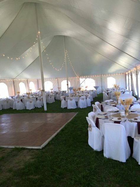 Tent Set Up Ideas Wedding Reception, Backyard Tent Wedding Reception Dance Floors, 40x100 Wedding Tent Layout, Outdoor Wedding Tent Ideas With Dance Floor, Tent Wedding Ceremony And Reception Layout, Tent Wedding Reception Layout 150 Guests, Outdoor Tent Party Backyards, Backyard Wedding Table Set Up, Wedding Tent Layout