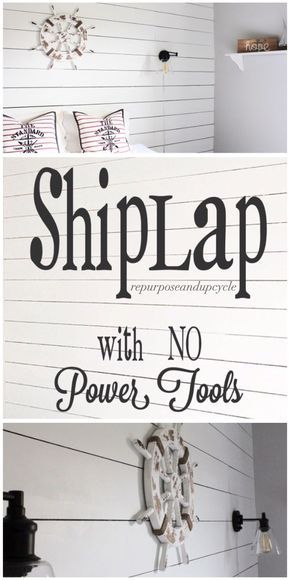 Diy Plank Wall, Shiplap Wall Diy, Shiplap Wall, Shiplap Accent Wall, Diy Shiplap, Woodworking Power Tools, Diy Wand, Faux Shiplap, Plank Walls