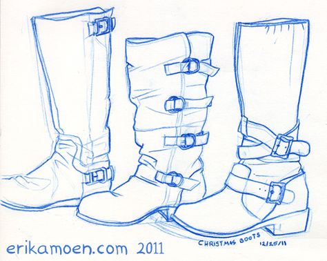 Boots boots boots - I love wearing boots. Sketch Christmas, Reference Male, Christmas Boots, Shoes Drawing, Sketches Tutorial, Anime Drawings Tutorials, Sketchbook Art Inspiration, Disney Fan Art, Inspiration Art