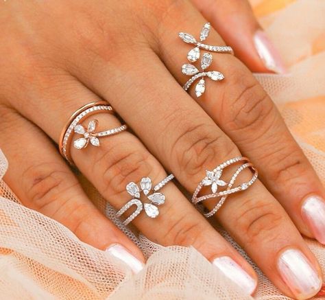 Fancy Diamond Rings For Women, Diomond Rings, Diamond Ring Designs Unique, Ring Stacking Ideas, Diamond Ring Designs, Latest Gold Ring Designs, Fancy Diamond Ring, Diamond Bracelet Design, Rings Ideas