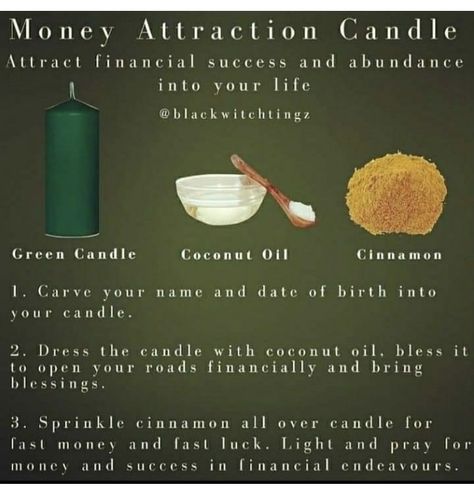 Fast Cash Oil Recipe, Wiccan Designs, Money Oil Recipe, Hoodoo Witch, Candle Magik, Manifest Miracles, Wicca Candles, Money Oil, Personal Philosophy