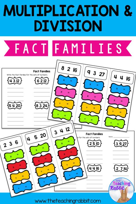 Use these fun Write On Wipe Off cards to help your students learn their multiplication and division facts.  It comes with 24 strips to be laminated and used at your math center.  2 worksheets are also included.  Fact families are a great way to see the inverse relationship between multiplication and division. Fact Families Multiplication, Division Fact Families, Third Grade Lessons, Division Facts, Second Grade Resources, Social Studies Resources, 3rd Grade Classroom, Fact Families, Second Grade Math