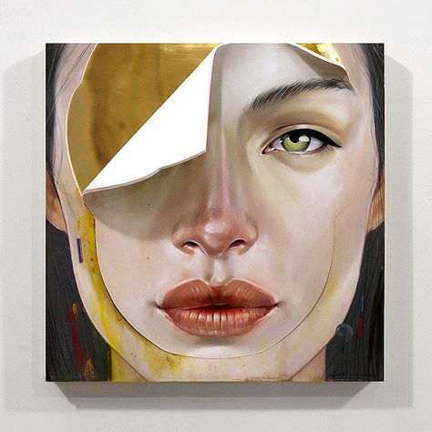 Erik Jones Project Room, Color Full, Digital Portrait, Colorful Paintings, Mixed Media Canvas, Woman Painting, Optical Illusions, Tag Art, Face Drawing